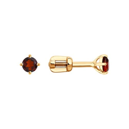 Серьги из золота 585 с гранатами