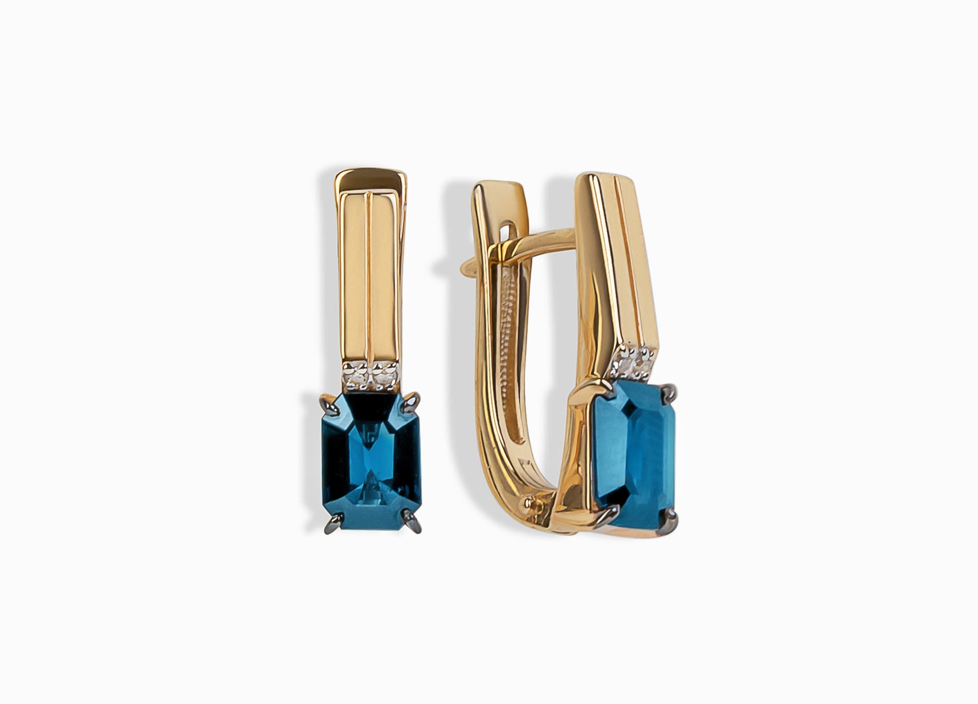 Серьги из золота 585 с сапфиром