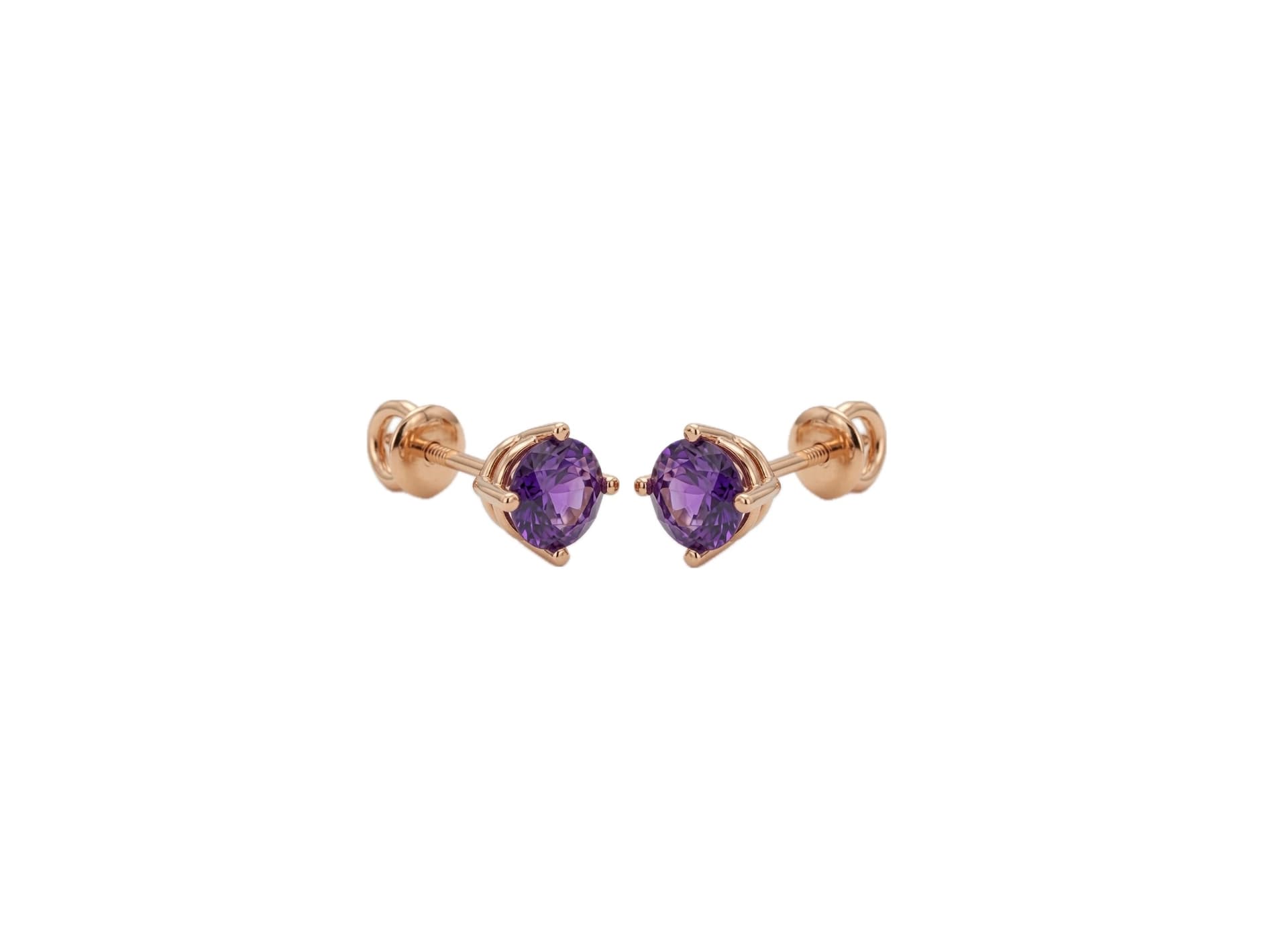 Серьги из золота 585 с аметистами