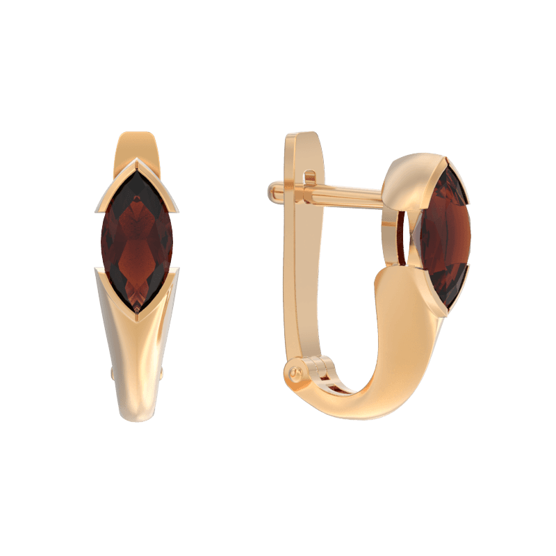 Серьги из золота 585 с гранатами