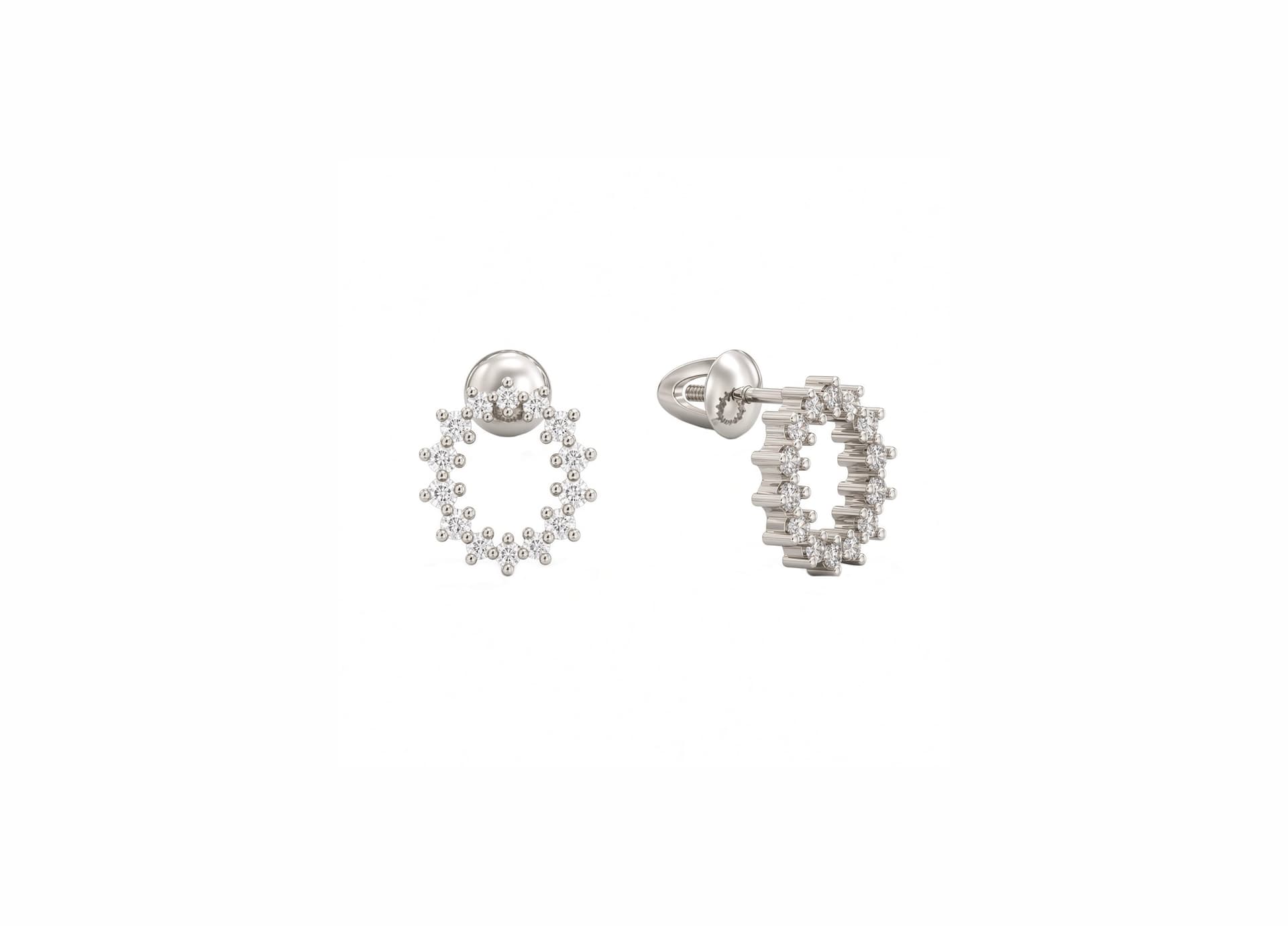 Серьги из серебра 925 с фианитами