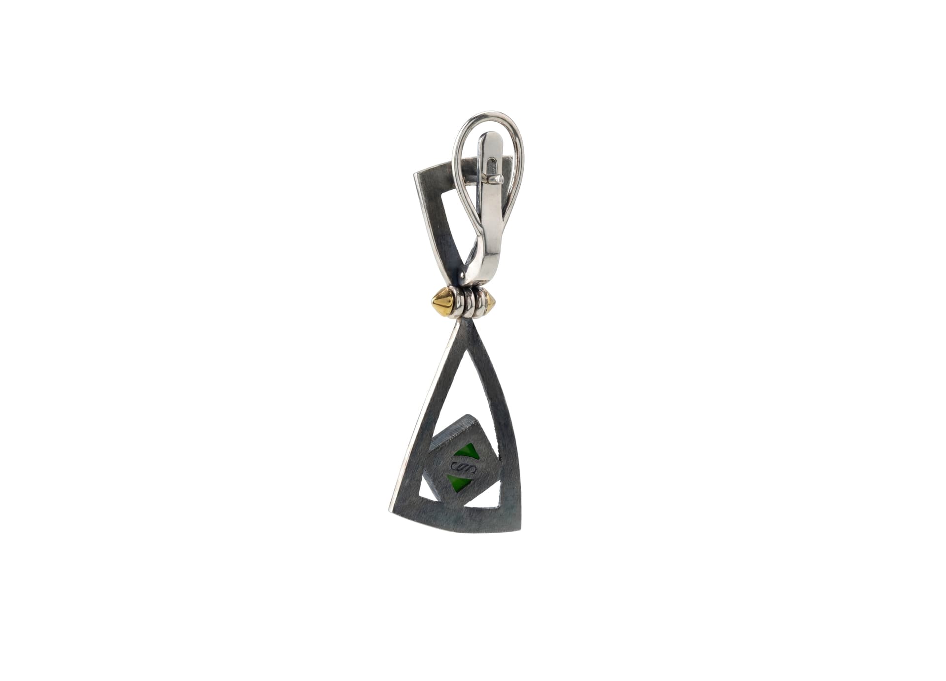 Серьги из серебра 925 с  нефритом