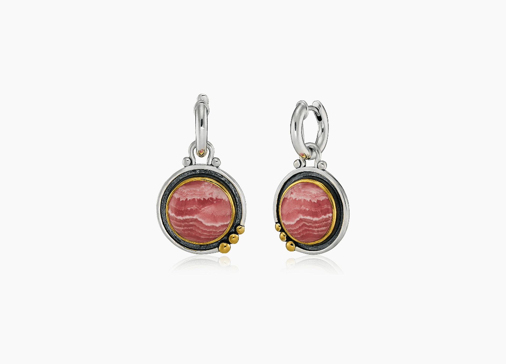 Серьги из серебра 925 с  родохрозитом
