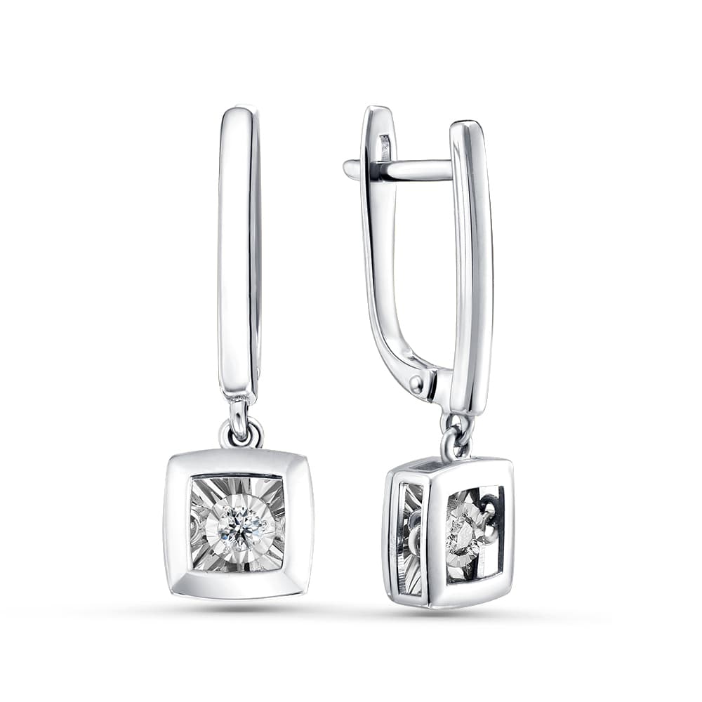 Серьги из золота 585 с бриллиантом