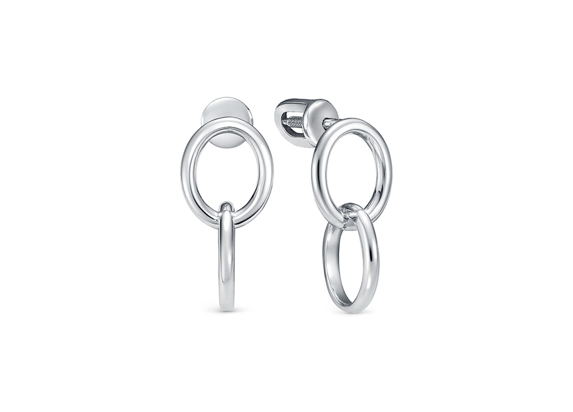 Серьги из серебра 925 с без вставки