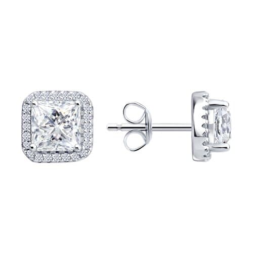 Серьги из серебра 925 с фианитами