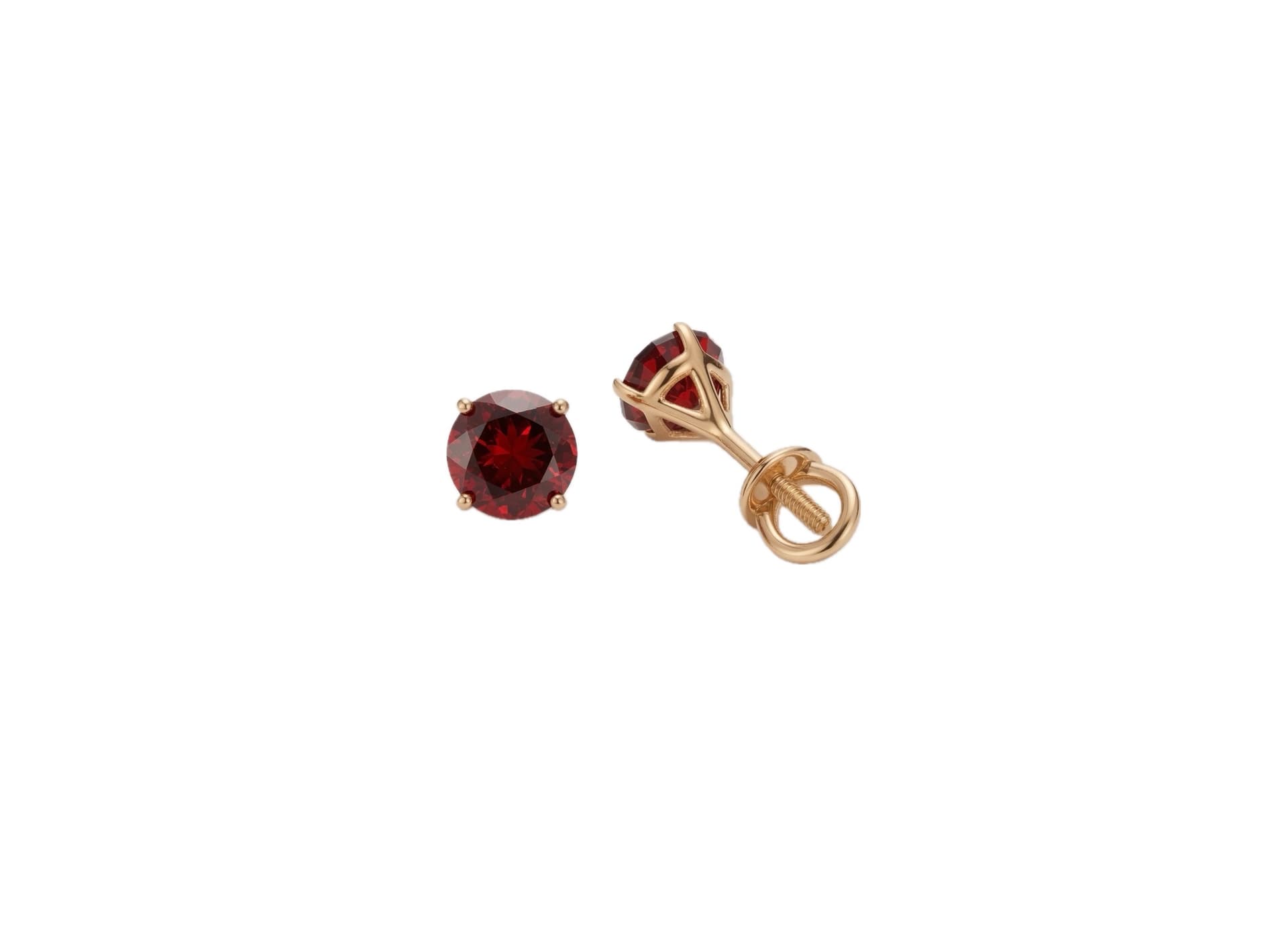 Серьги из золота 585 с гранатами