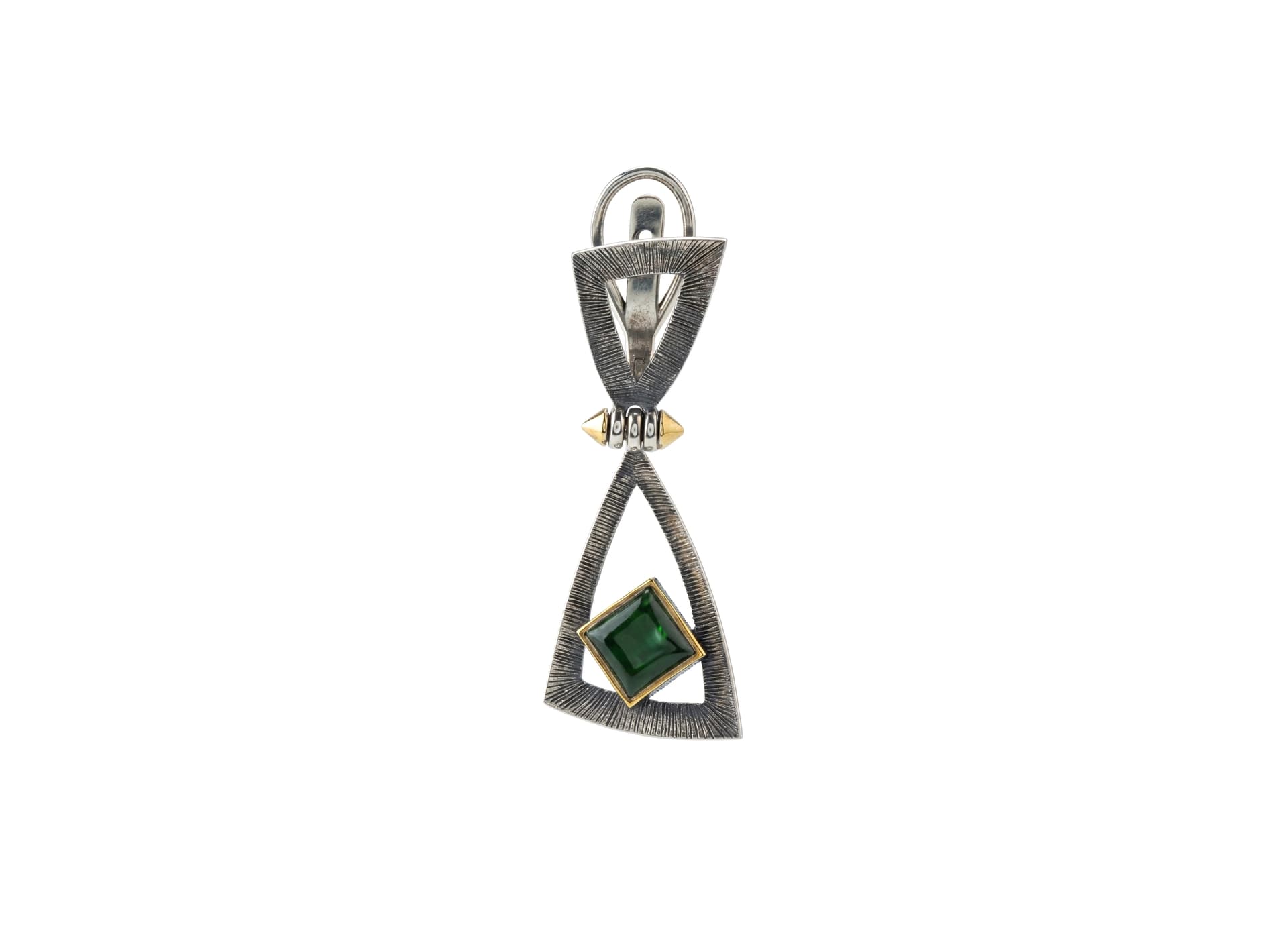Серьги из серебра 925 с  нефритом
