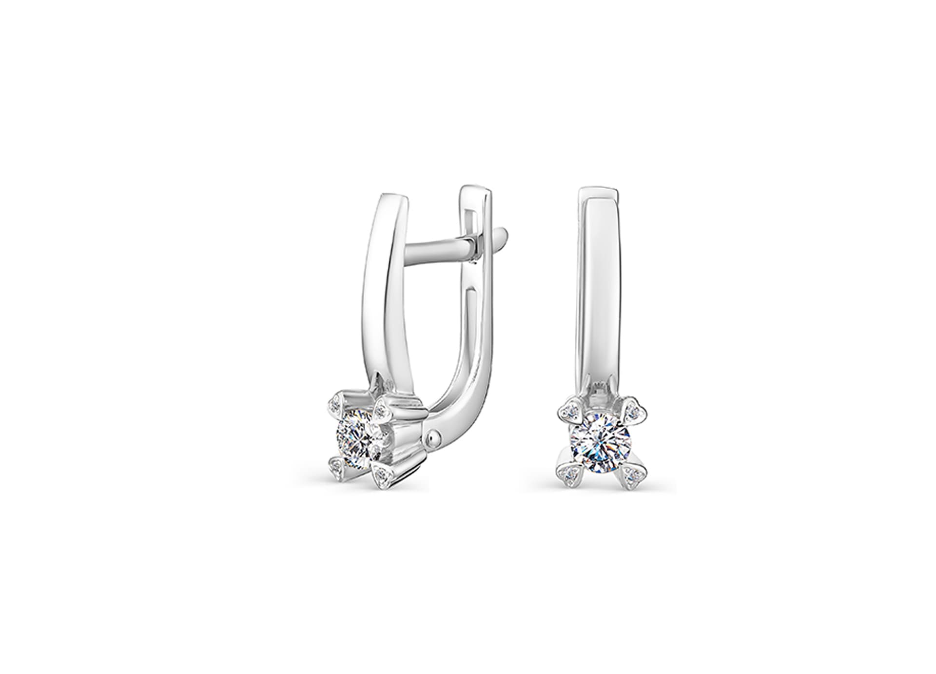 Серьги из золота 585 с бриллиантами