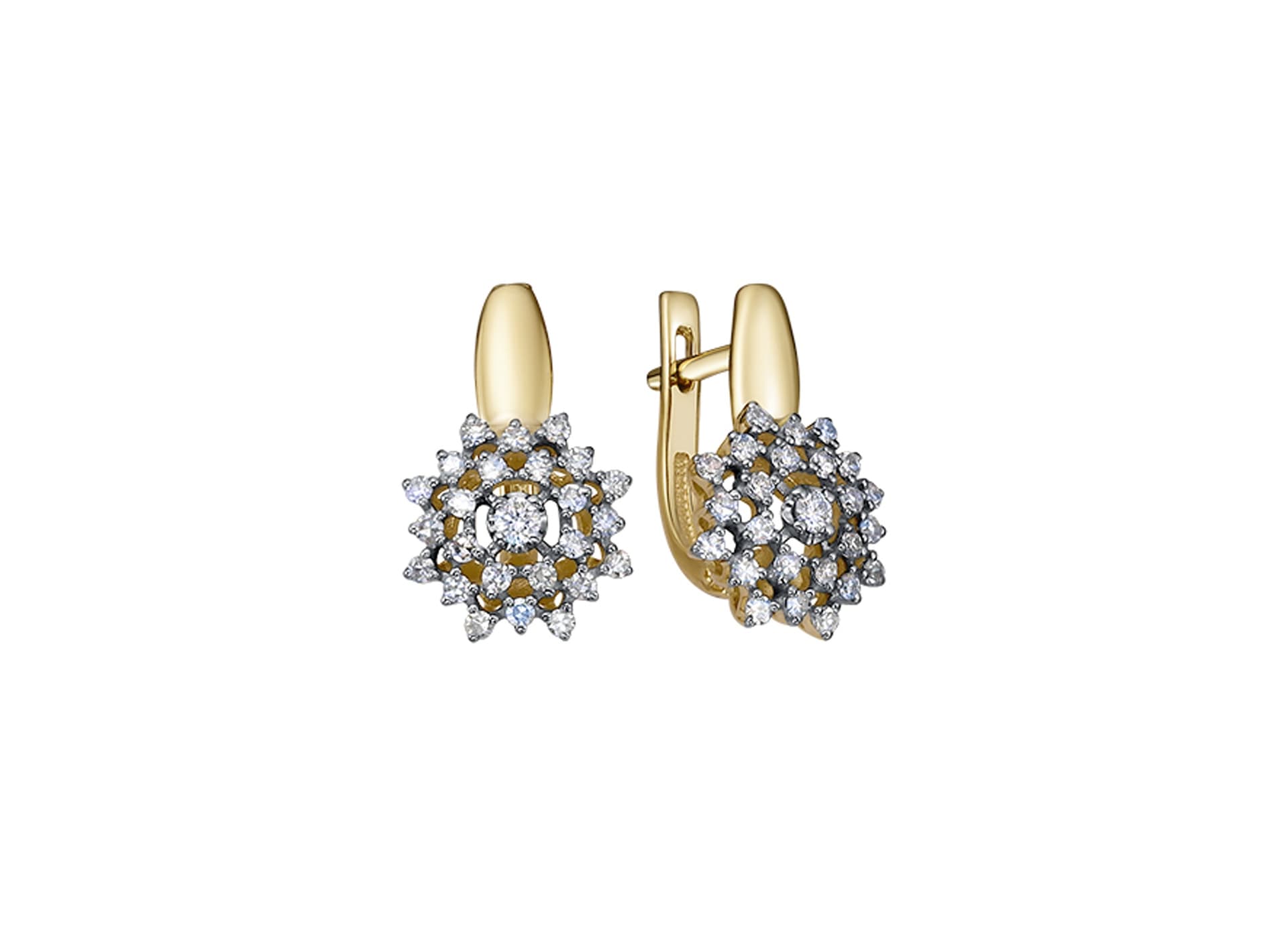 Серьги из золота 585 с бриллиантом