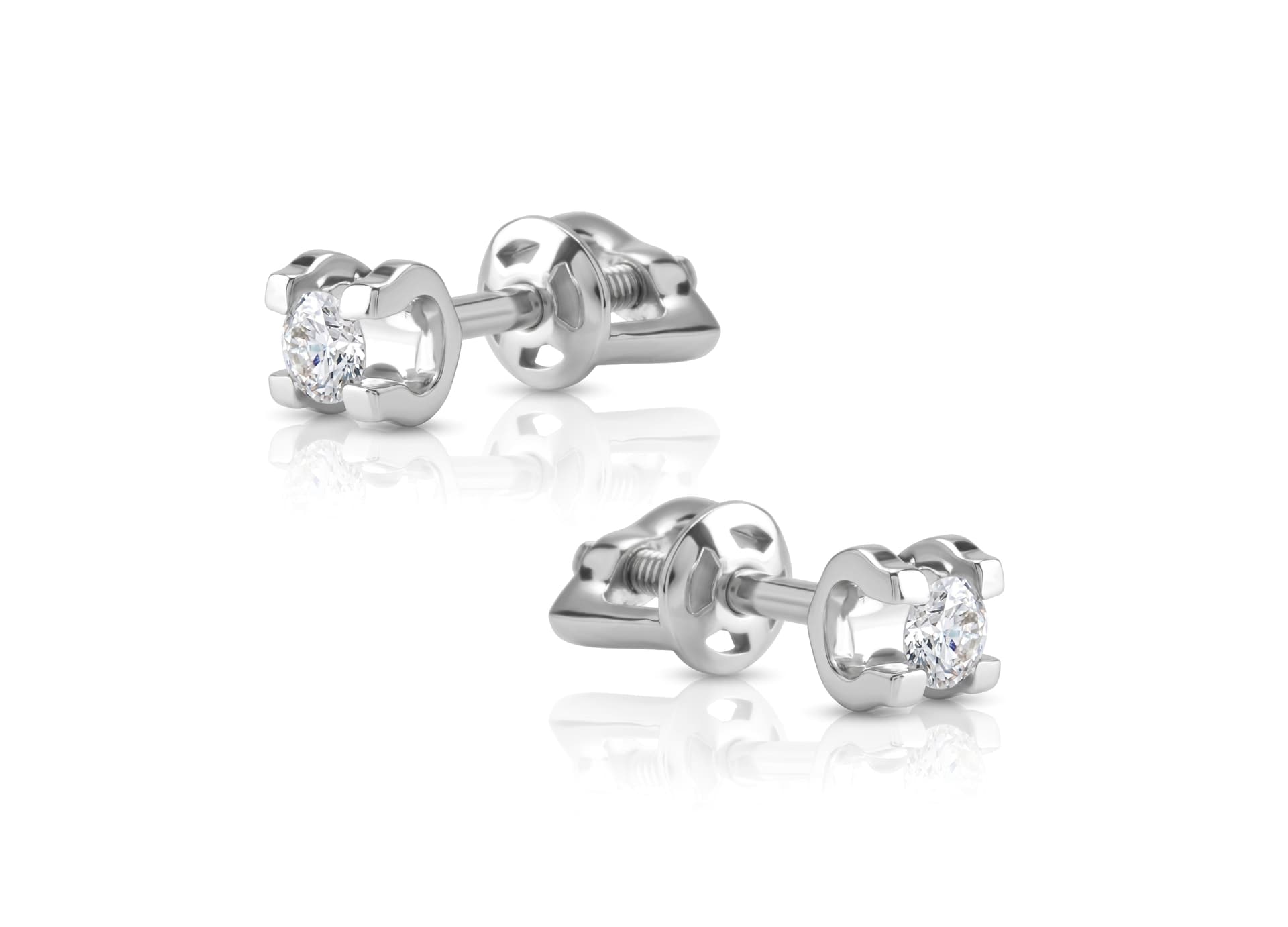 Серьги из золота 585 с бриллиантами