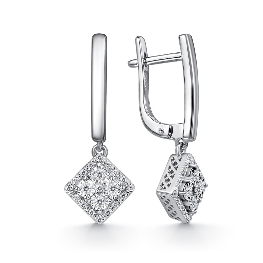 Серьги из золота 585 с бриллиантами