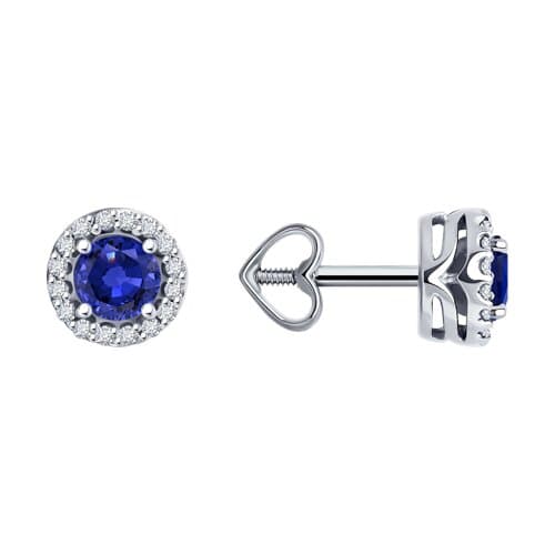 Серьги из Золота 585 с сапфирами