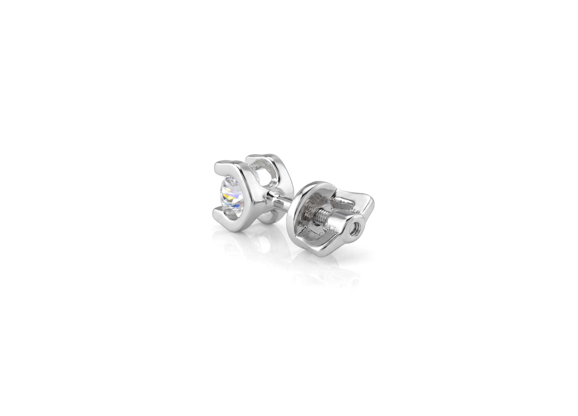 Серьги из серебра 925 с выращенными бриллиантами