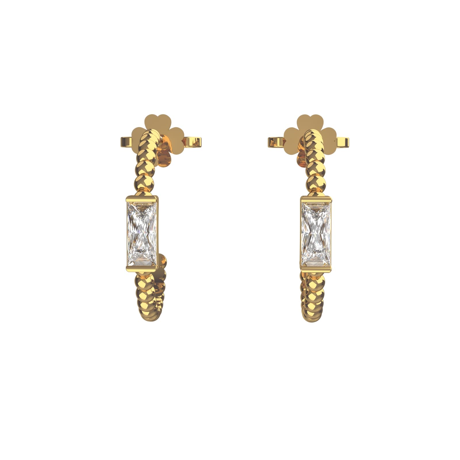 Серьги из золота 585 с фианит
