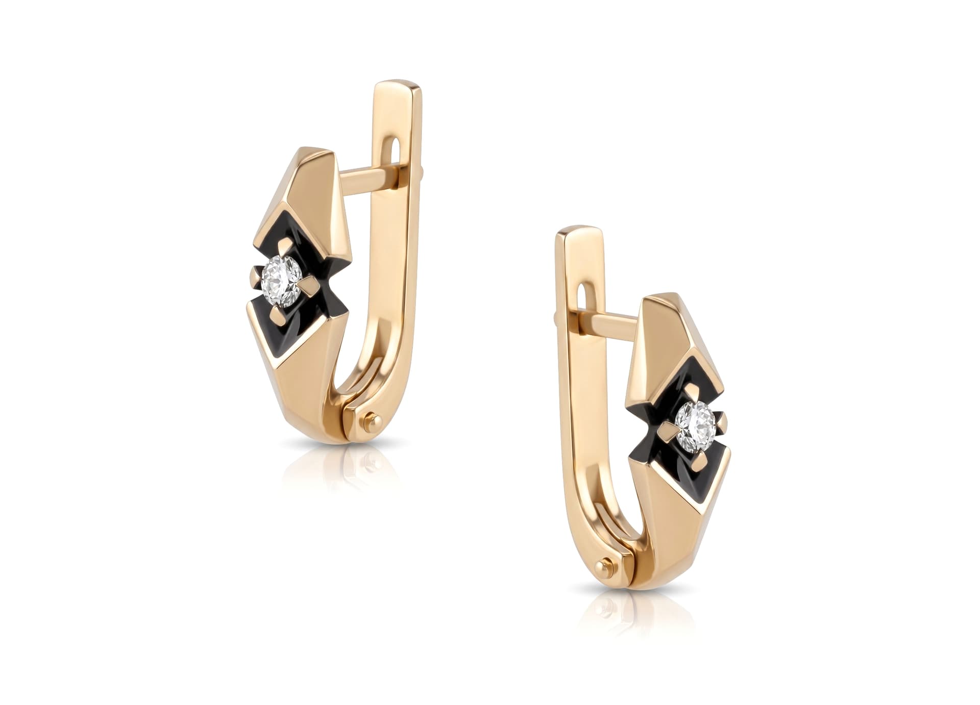Серьги из золота 585 с бриллиантами
