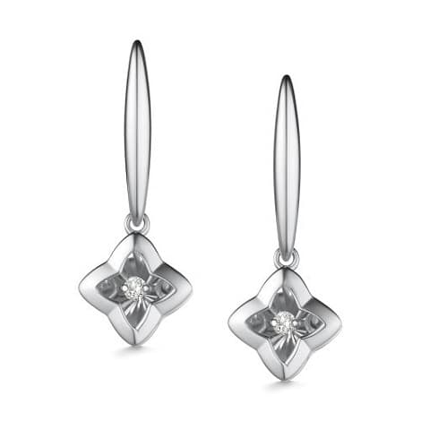 Серьги из золота 585 с бриллиантами