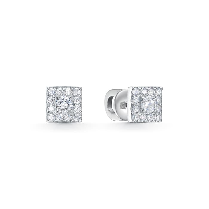Серьги из серебра 925 с фианитом