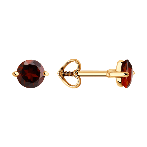 Серьги из золота 585 с гранатами