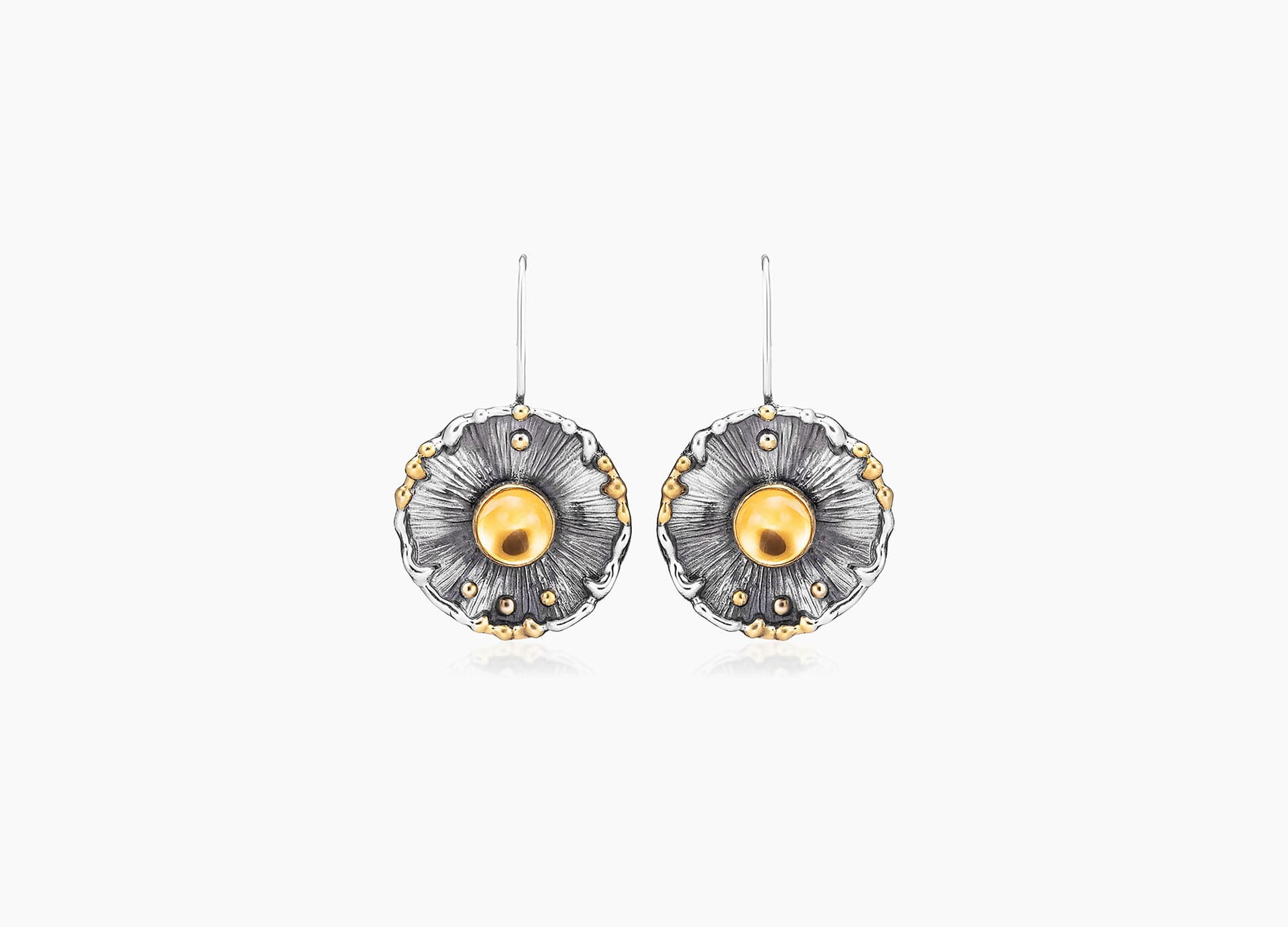 Серьги из серебра 925 с цитринами