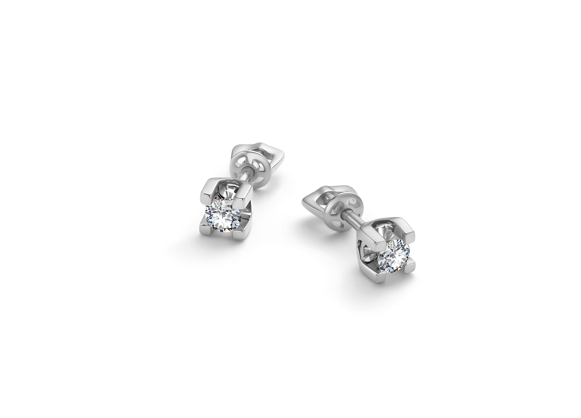 Серьги из золота 585 с бриллиантами