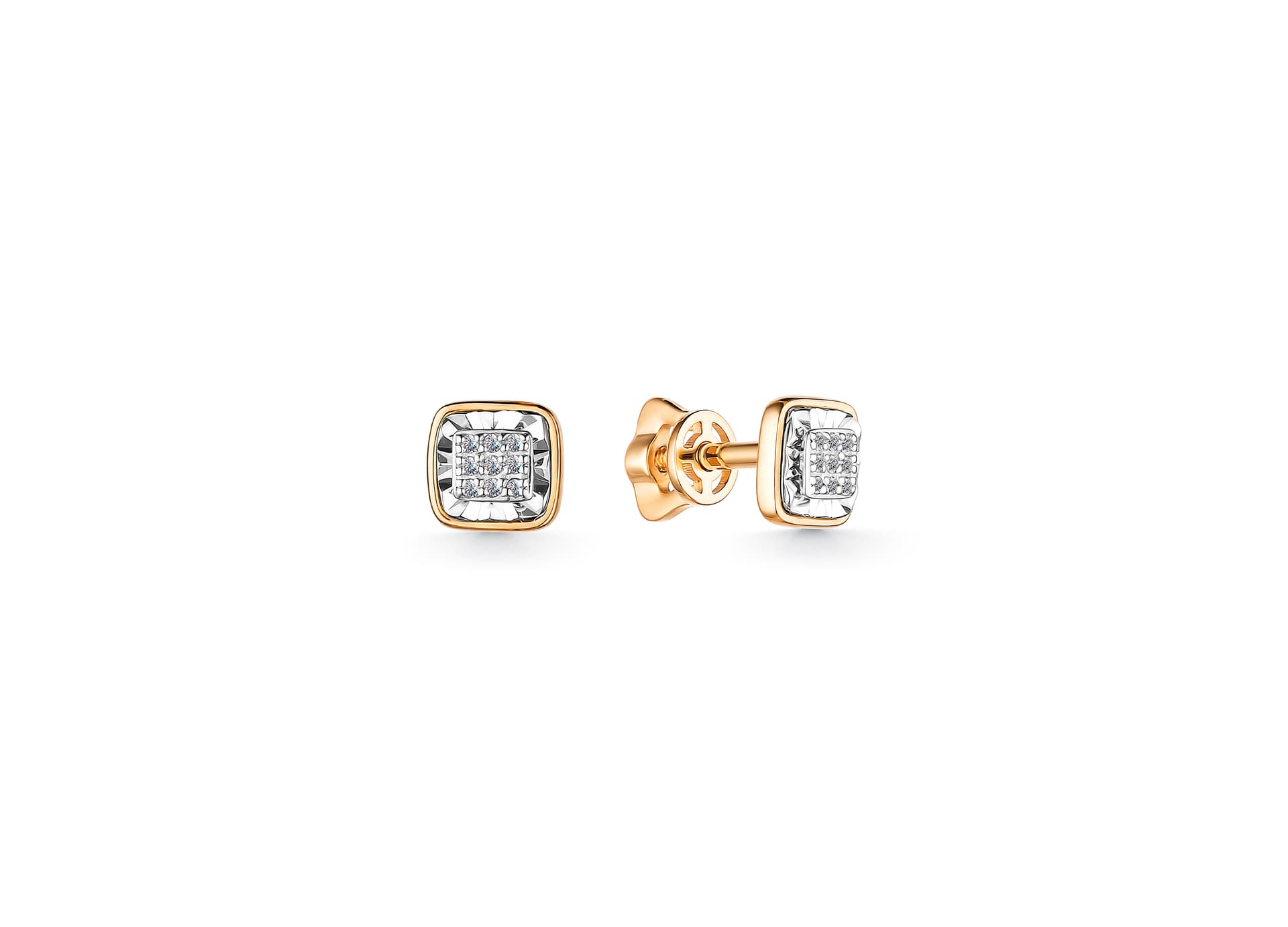 Серьги из золота 585 с бриллиантом