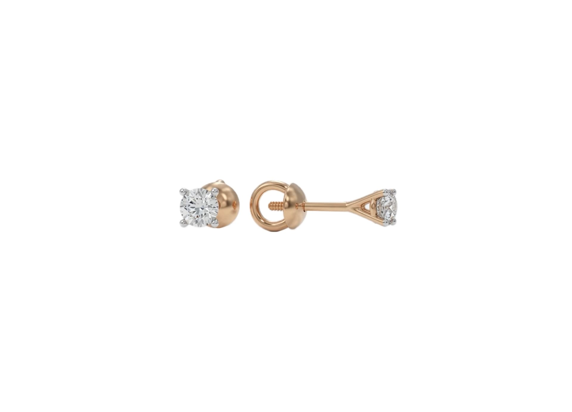 Серьги из золота 585 с фианит