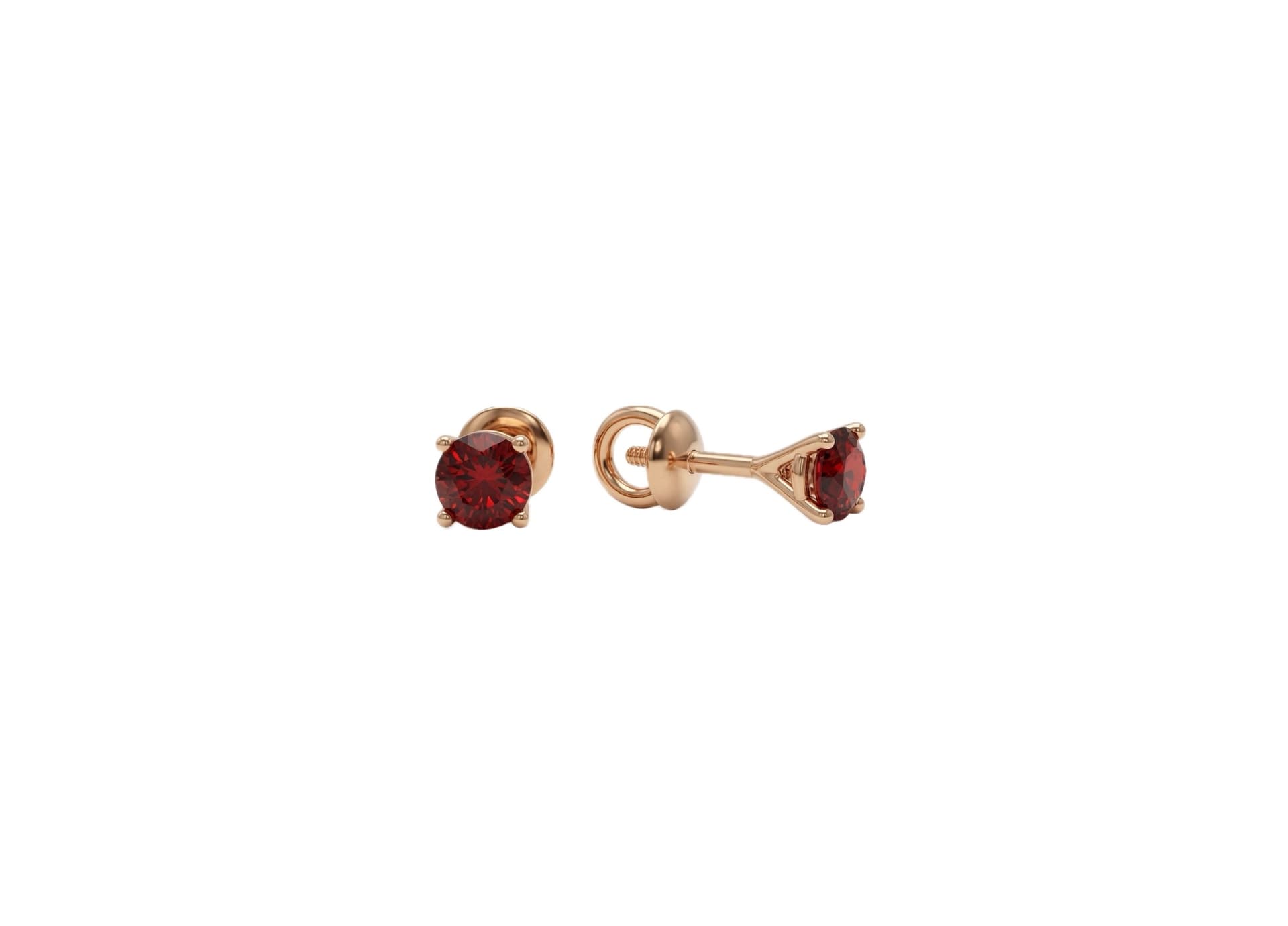 Серьги из золота 585 с гранатами