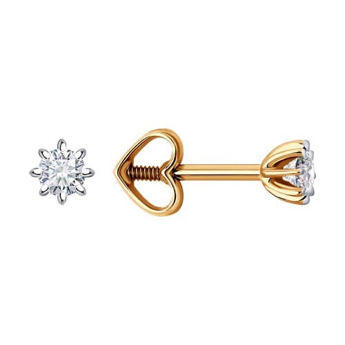 Серьги из золота 585 с бриллиантами