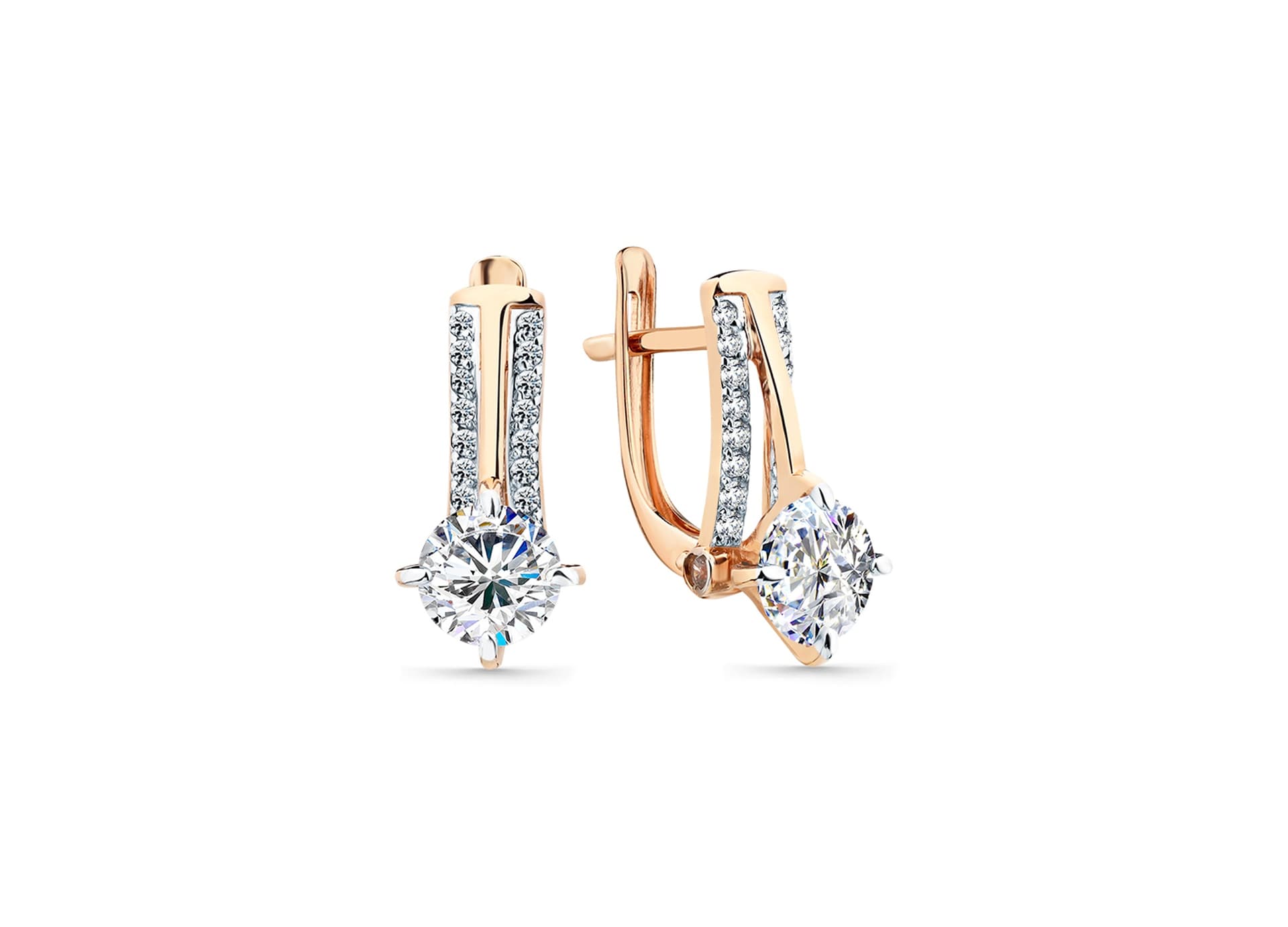 Серьги из золота 585 с фианитами