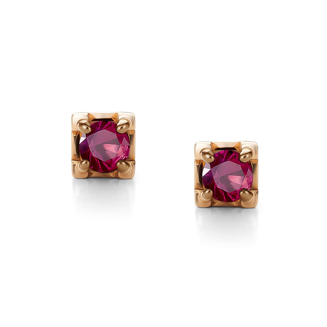 Серьги из золота 585 с рубинами