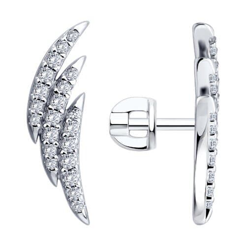 Серьги из серебра 925 с фианитами