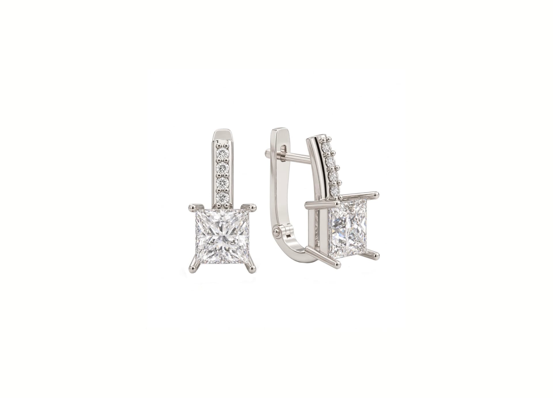 Серьги из серебра 925 с фианитами