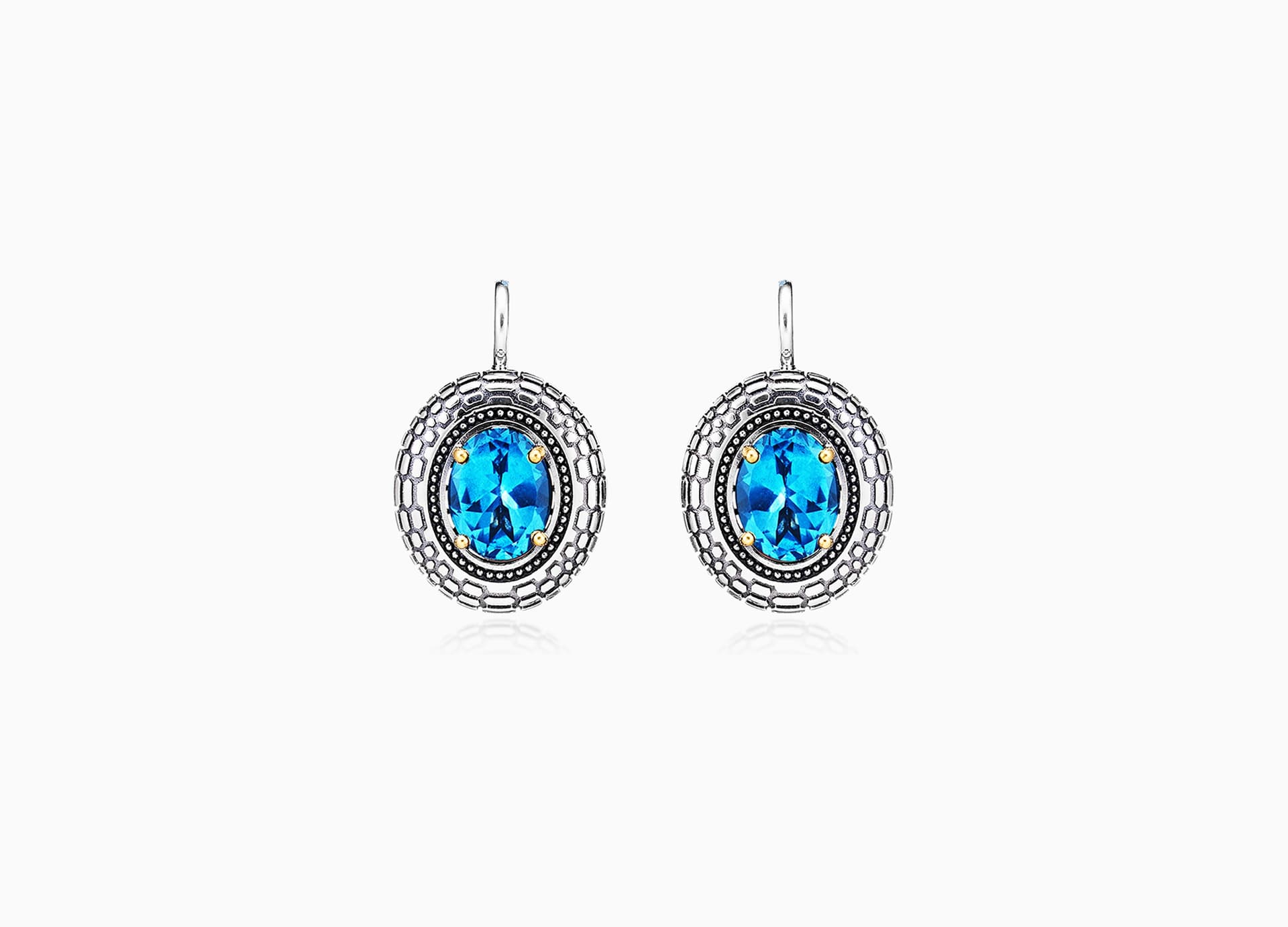 Серьги из серебра 925 с топазами