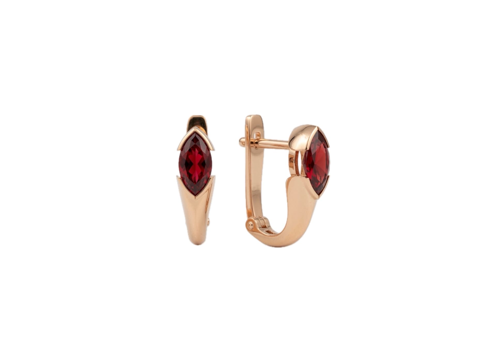 Серьги из золота 585 с гранатами