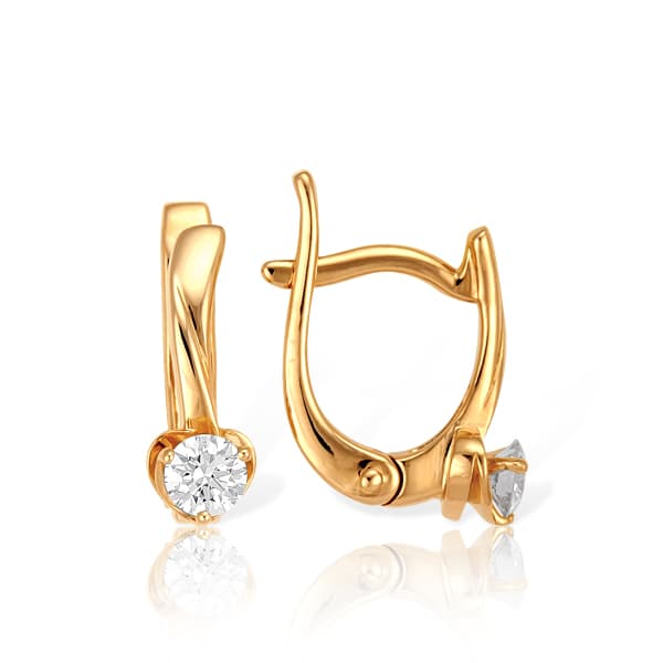Серьги из золота 585 с бриллиантами