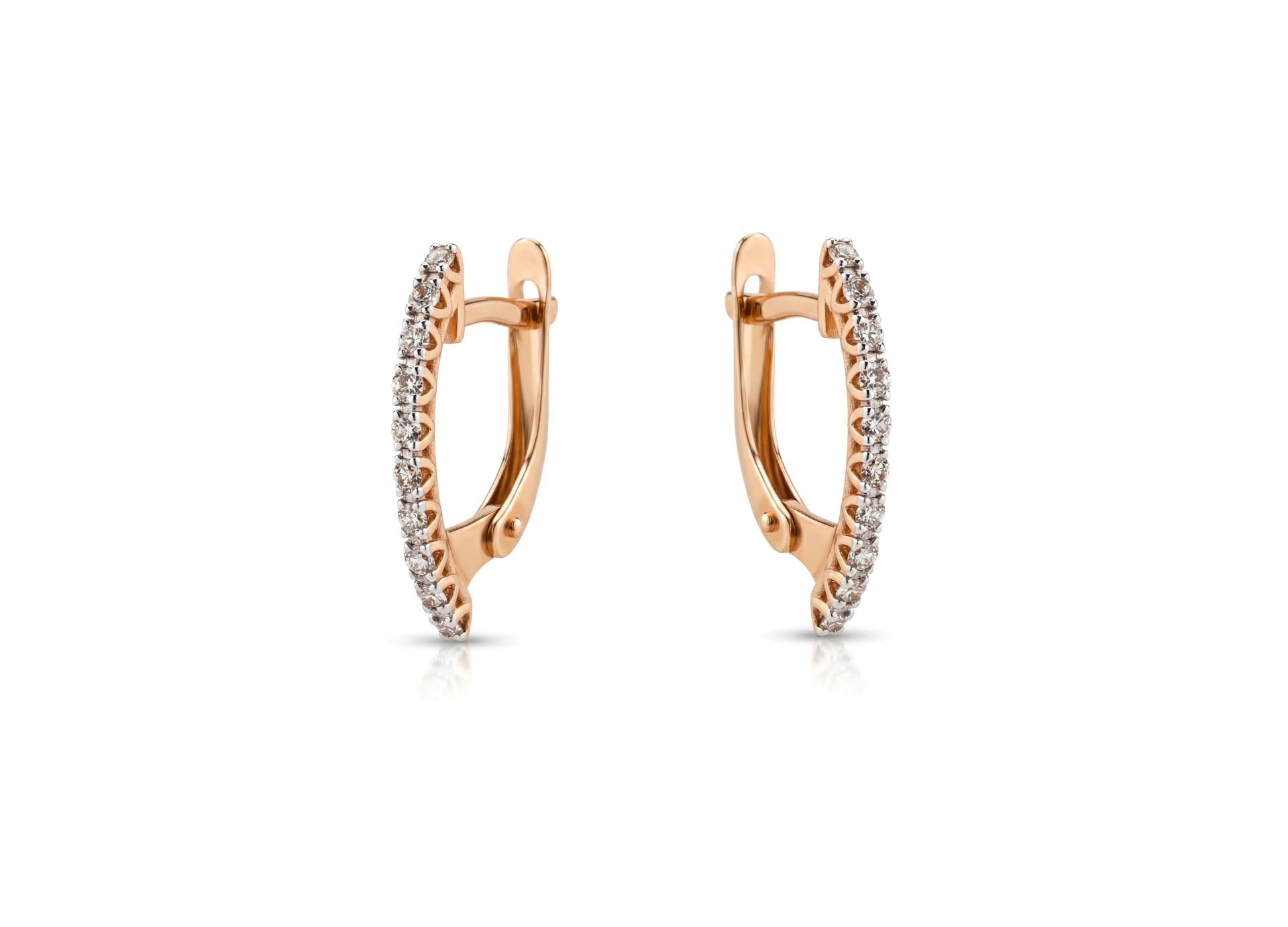 Серьги из золота 585 с  бриллиантом