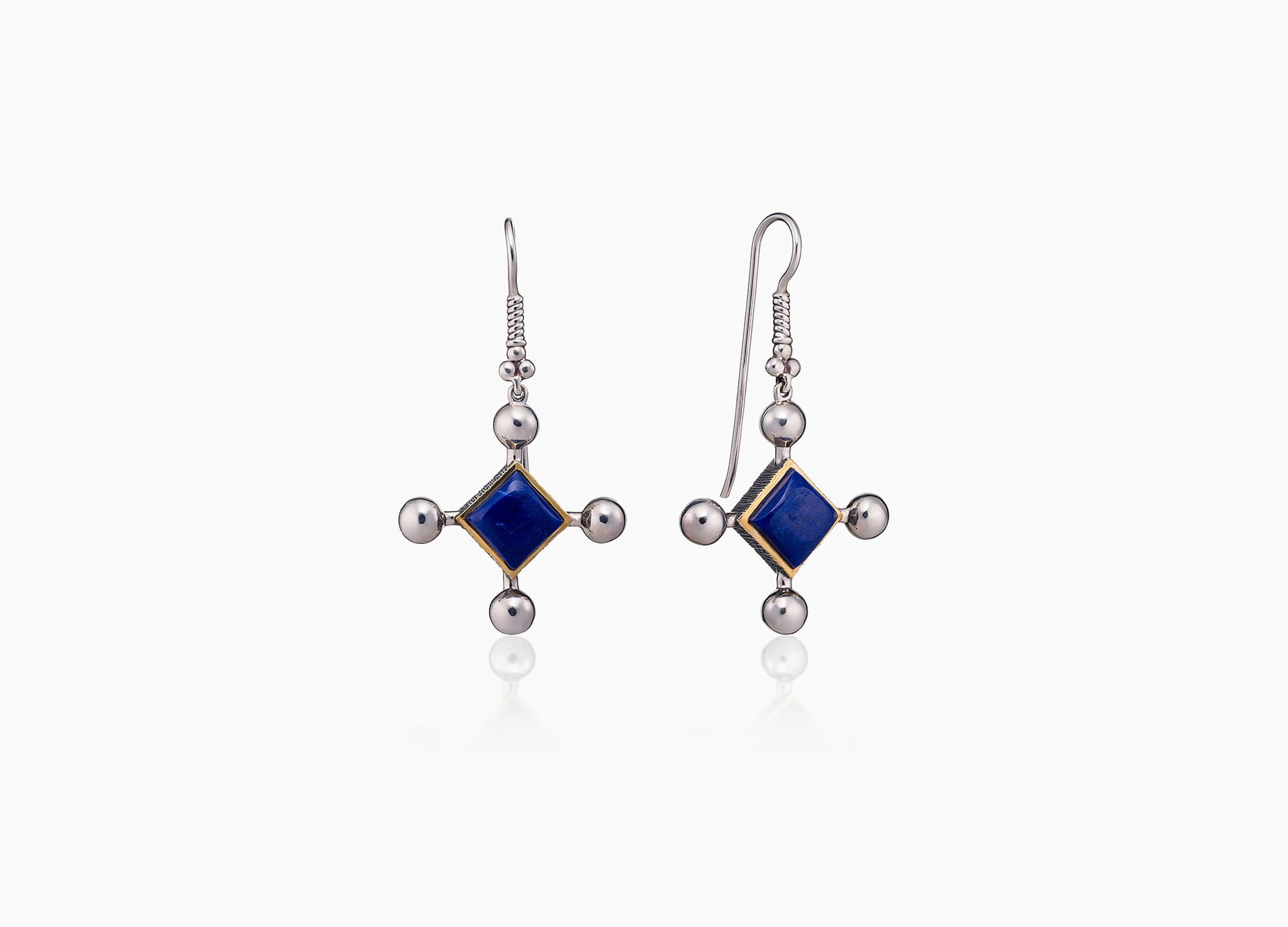 Серьги из серебра 925 с  лазуритом