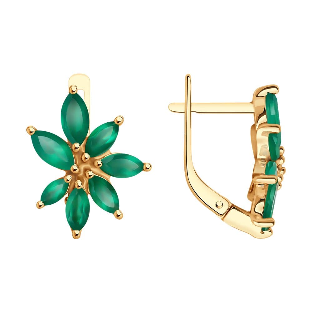 Серьги из Золота 585 с агатами