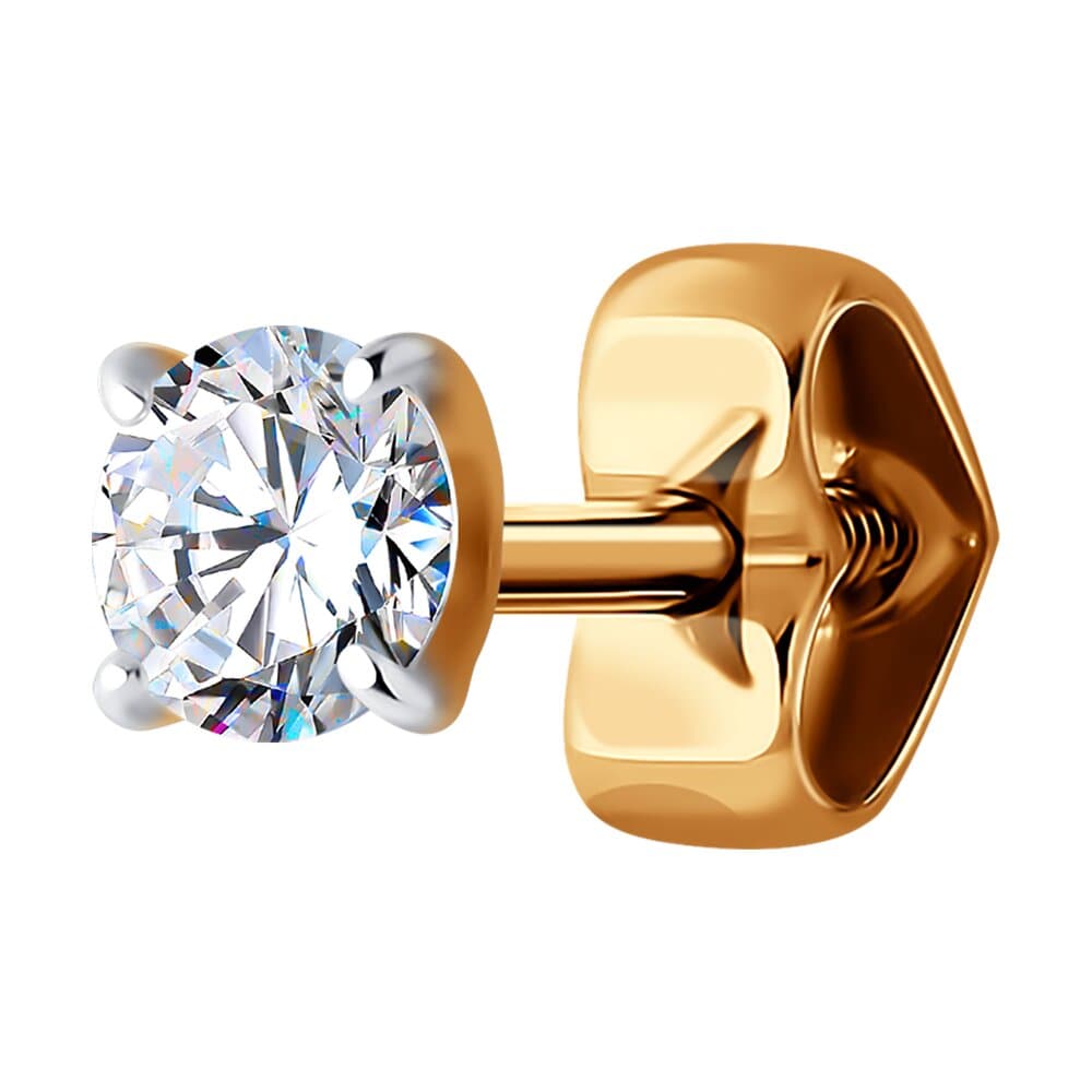 Серьга из Золота 585 с фианитами