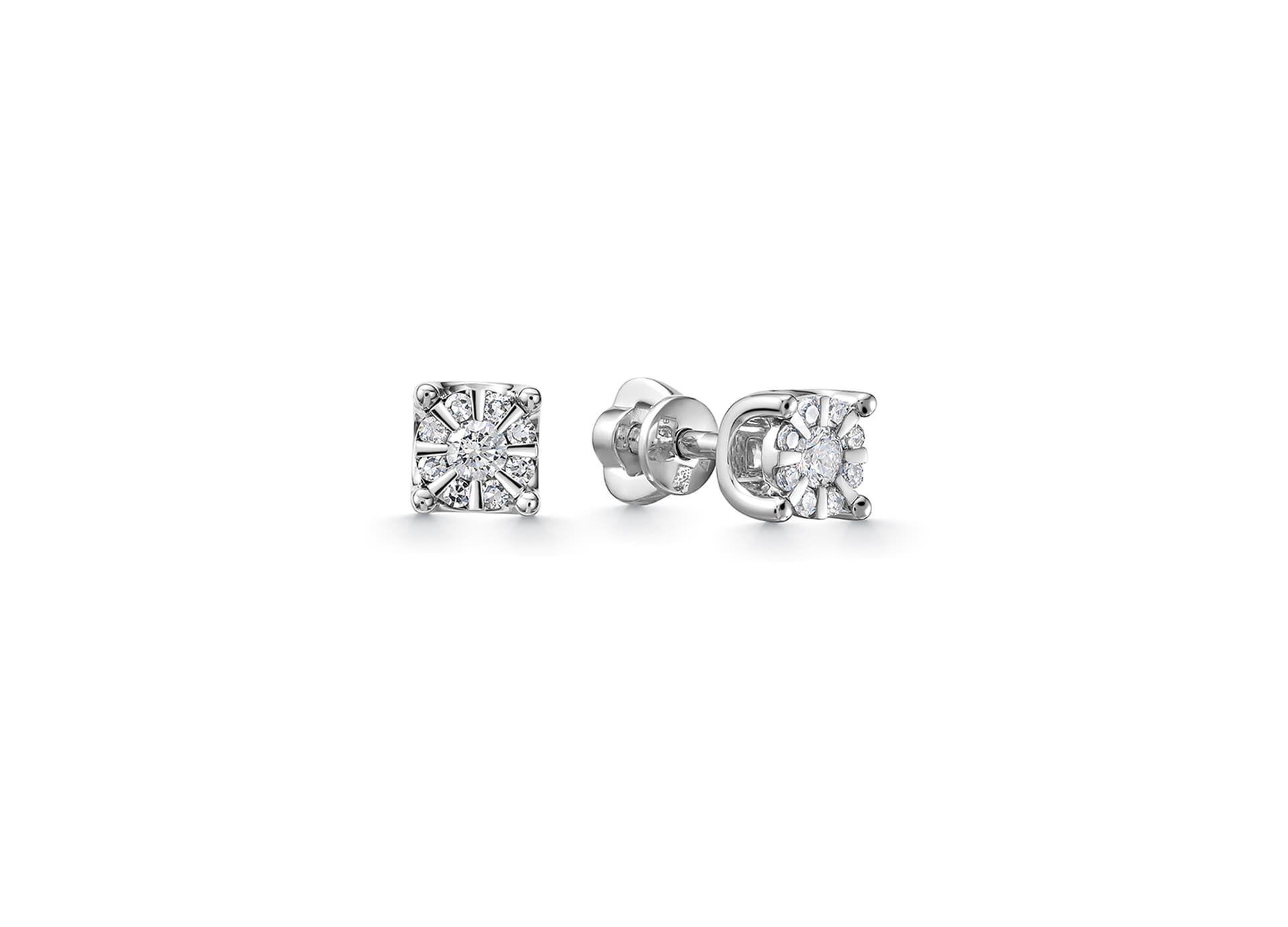 Серьги из золота 585 с бриллиантами
