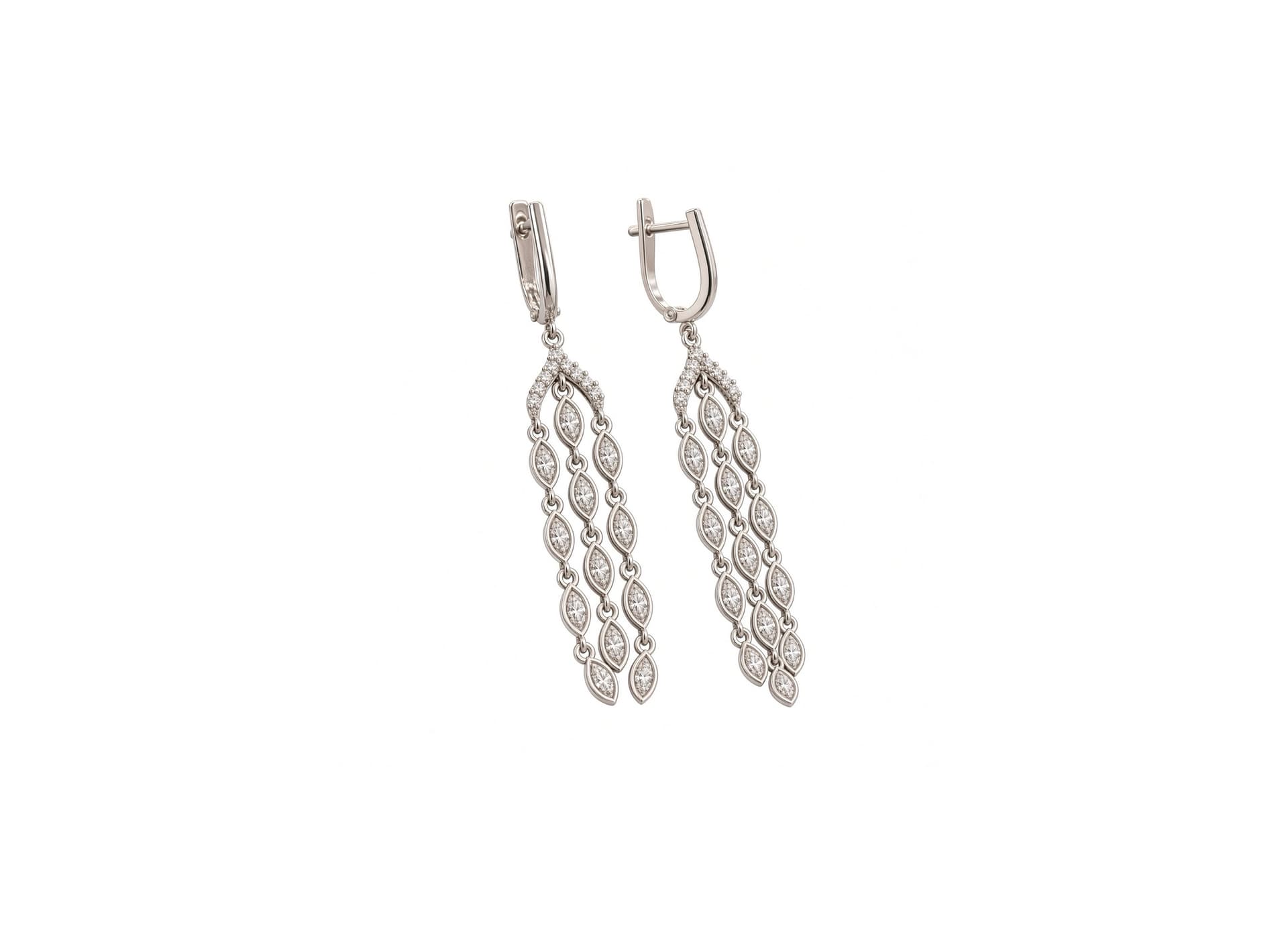 Серьги из серебра 925 с фианитами