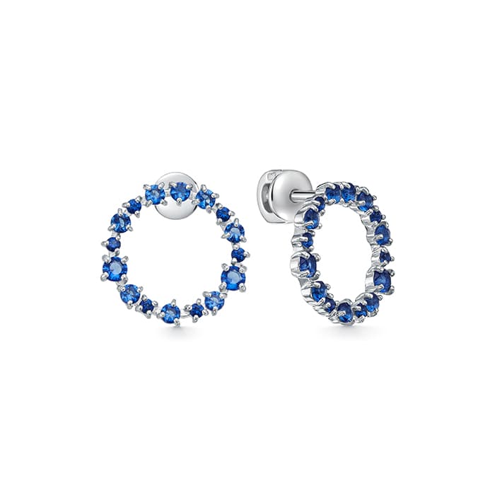 Серьги из серебра 925 с фианитами