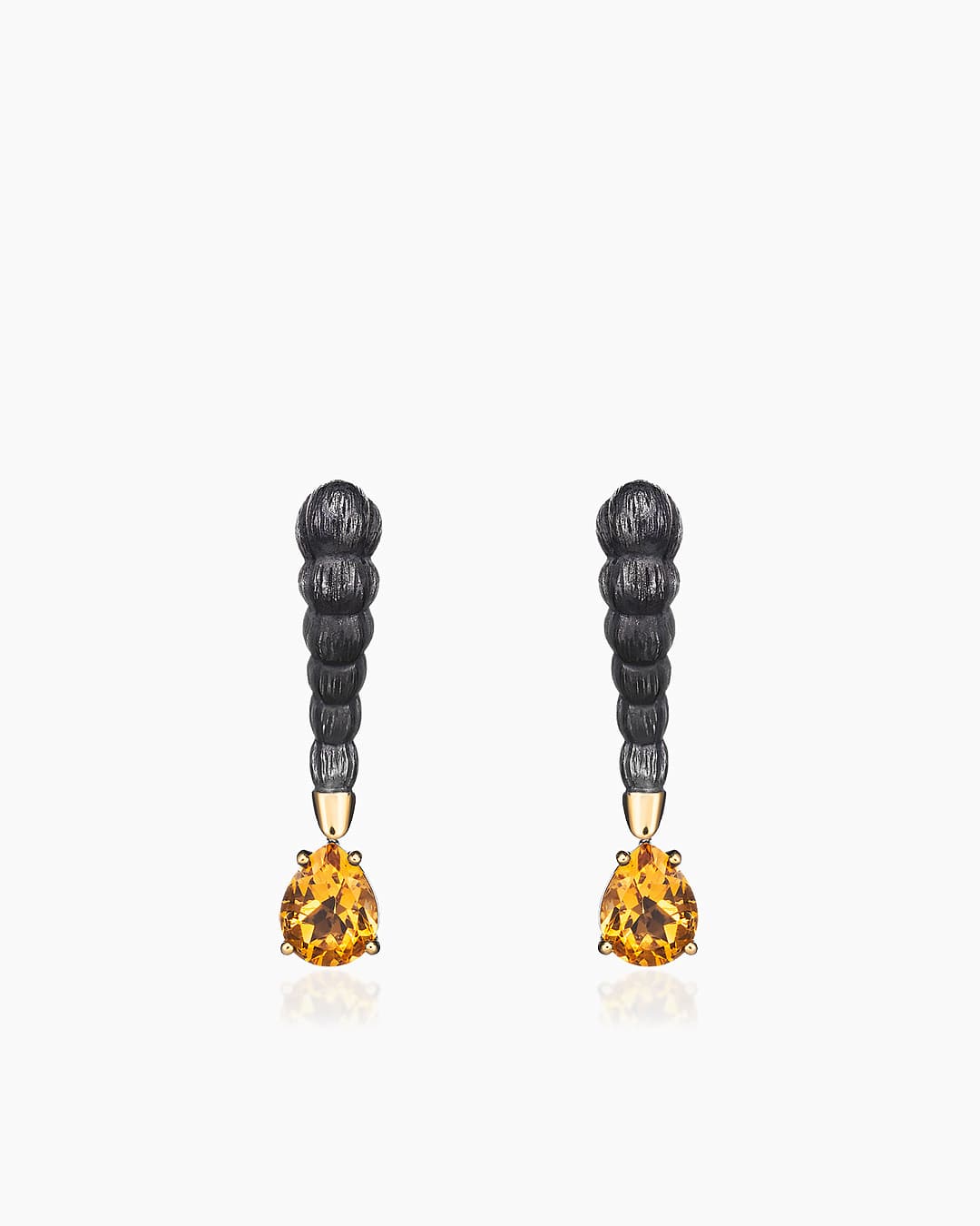 Серьги из серебра 925 с  цитрином