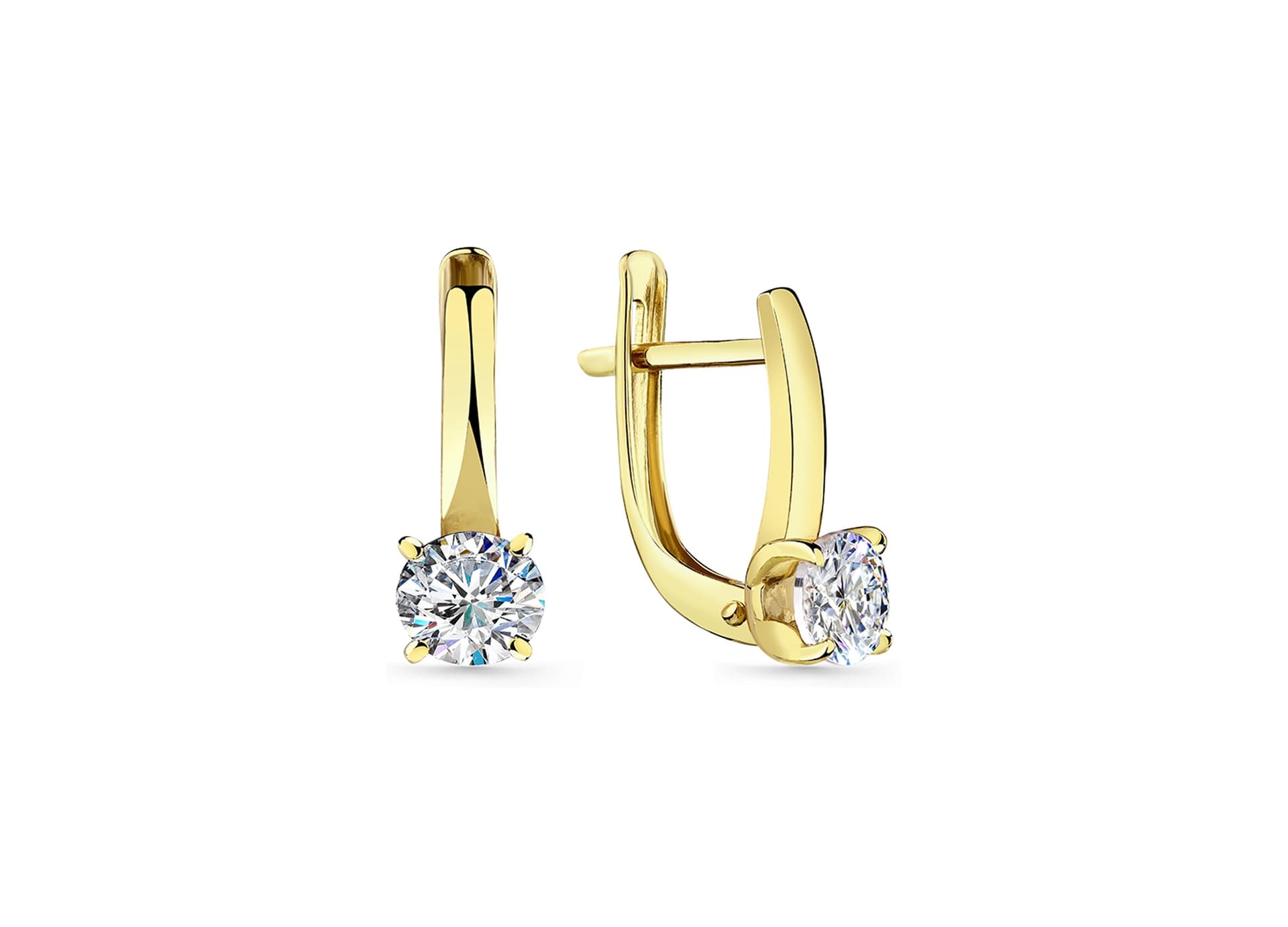 Серьги из золота 585 с фианитами