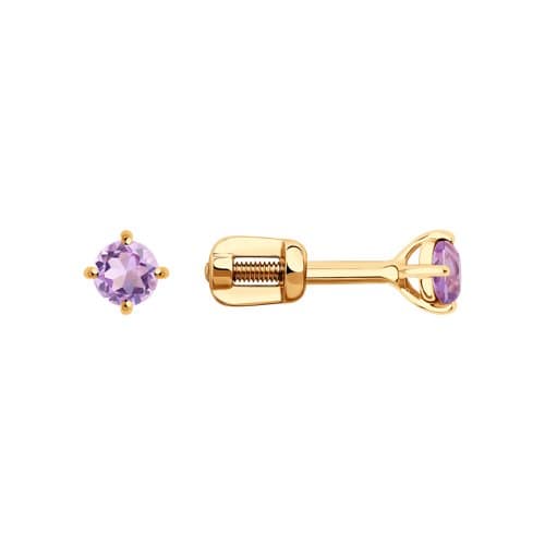 Серьги из золота 585 с аметистами