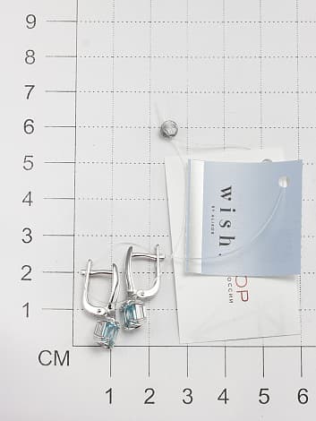 Серьги из серебра 925 с топазом sky blue