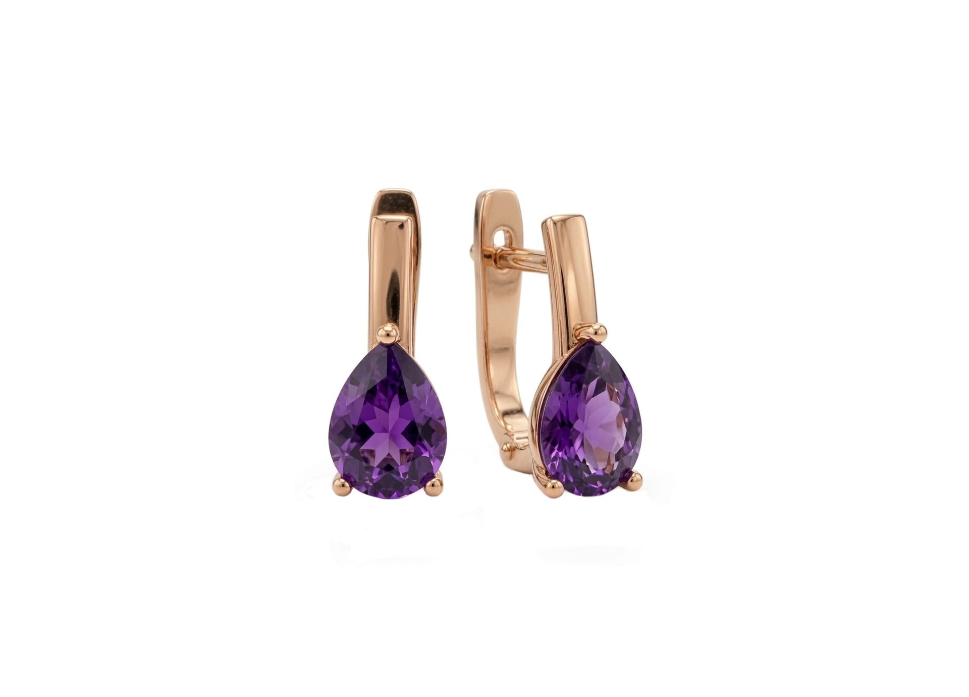 Серьги из золота 585 с аметистами