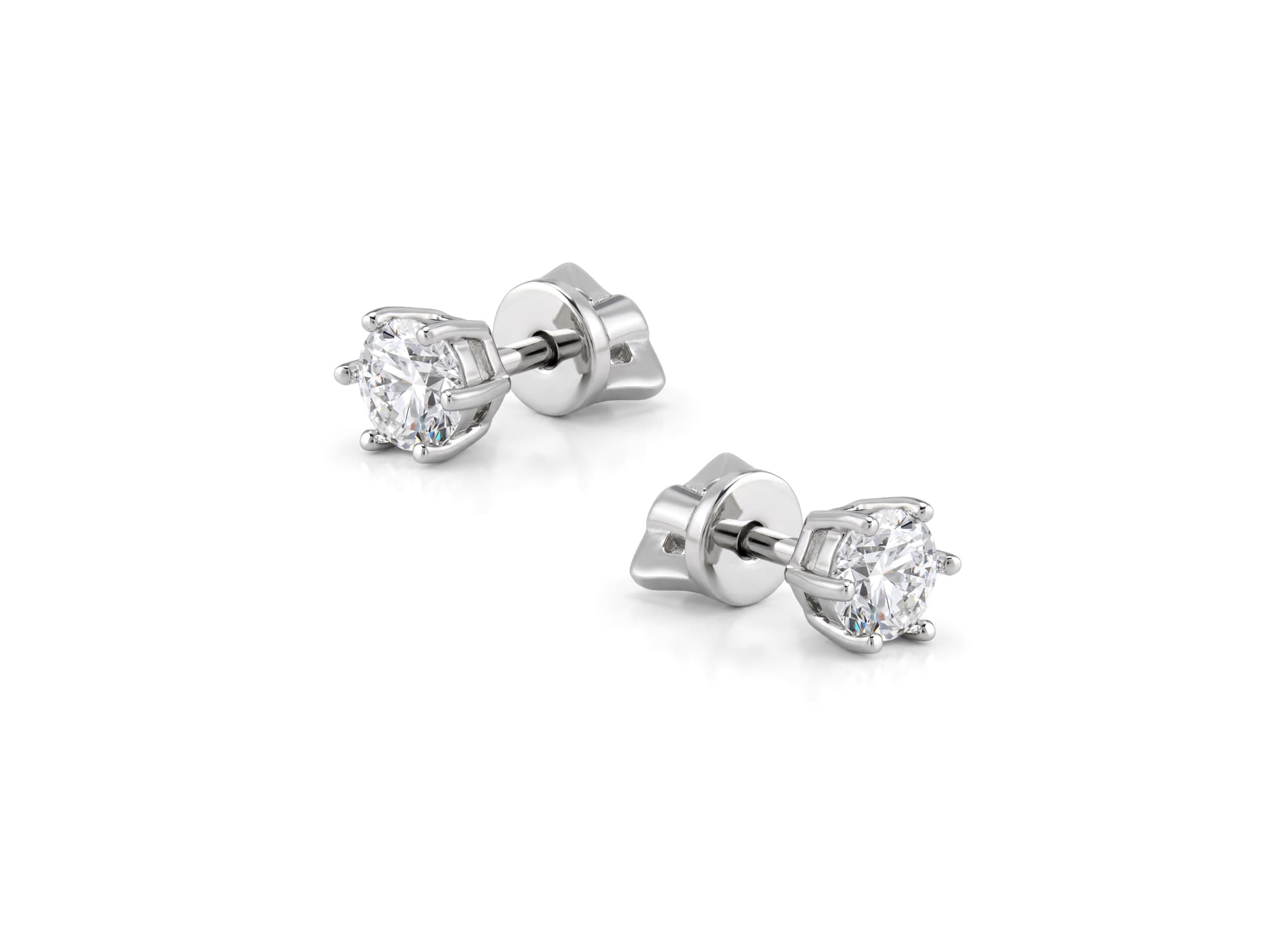 Серьги из серебра 925 с выращенными бриллиантами