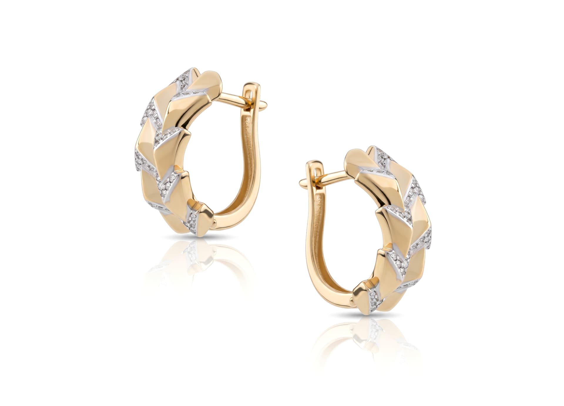 Серьги из золота 585 с фианитами